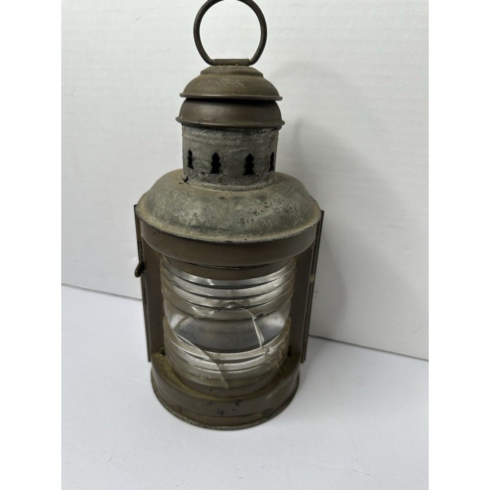 Antique Perkins Marine Ship Lantern Brass Nautical Light Brooklyn NY USA 1900’s